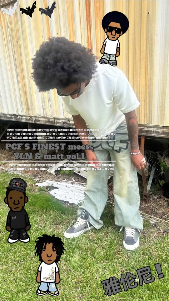 Vol.1 PCF bat logo jeans